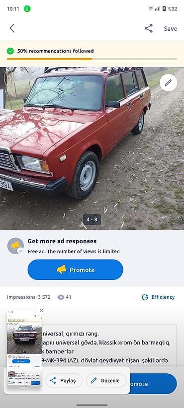 ford transit kreditle satisi: VAZ 2104, universal, qırmızı rəng. - Kuzov: 5 qapılı universal gövdə — 4