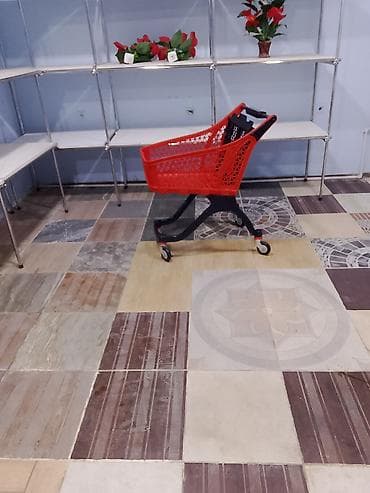 Mağaza arabaları: Plastik supermarket səbəti – təkərli model - Material: möhkəm plastik — 1