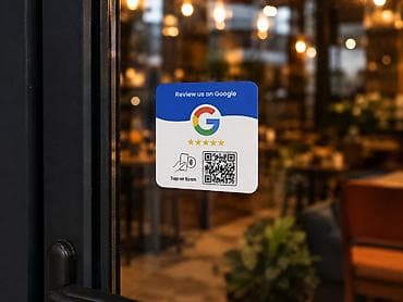 Рекламные щиты: Məhsul: Google rəyləri üçün NFC/QR masaüstü lövhələri və stikerlər — 2