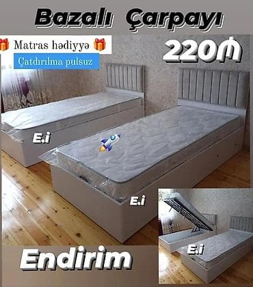 Yeni, Təknəfərlik çarpayı, Bazalı, Matras ilə, Siyirməsiz