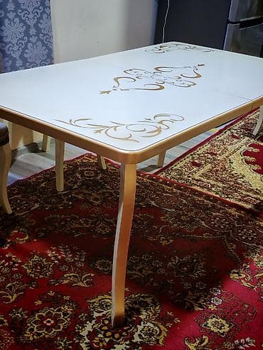 açılan stollar: Qonaq masası, Açılan, Şüşə, Dördbucaq masa — 1