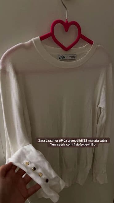 qadın jaketi: Sviter, Zara, L, rəng - Ağ — 1