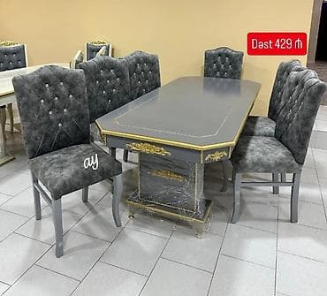 Qonaq otağı üçün, Açılmayan, Dördbucaq masa, 6 stul — 1