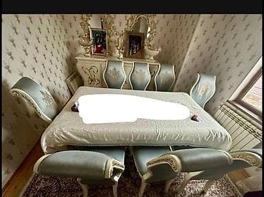 Qonaq otağı üçün, İşlənmiş, Kvadrat masa, 8 stul