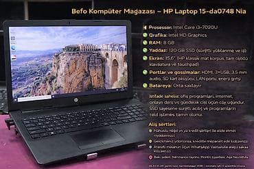 İşlənmiş HP 15.6 ", Intel Core i3, 128 GB, Ünvandan götürmə, Ödənişli çatdırılma, Rayonlara çatdırılma