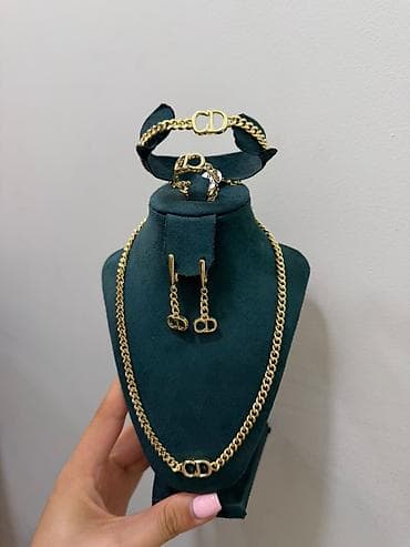 Бижутерия: Qızıl ilə birə bir Cristian Dior set — 1