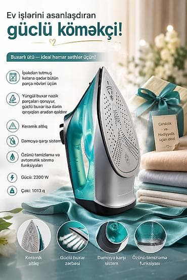 Buxarlı ütü – gündəlik işi asanlaşdıran güclü köməkçi Xüsusiyyətlər lalafo.az -da Buxarlı ütü – gündəlik işi asanlaşdıran güclü köməkçi Xüsusiyyətlər