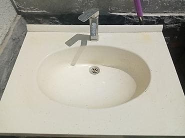 moydadır sifarişi: Akril səthli hamam otağı üçün quraşdırılan lavabo və qarışdırıcı kran — 1