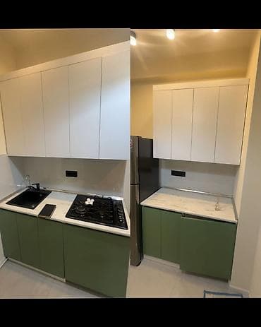 Membran mətbəx mebeli 470₼. Ölçü 1.25/1.55. Üzərində moyka — 1