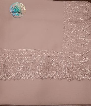 tek qas uzuk: Şık krujeva işləməli yaylıq/şal - Rəng: ağ - Material: nazik, axıcı — 1