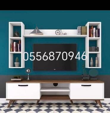 ders masaları: Yeni, Düz TV altlığı, Polkalı, Laminat, Azərbaycan — 1