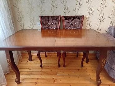 Qonaq otağı üçün, Açılan, Dördbucaq masa, 6 stul — 2