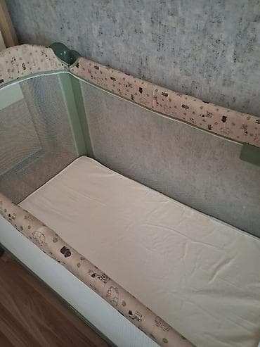 waxta baba: Uşaq üçün qatlanan yataq-bələk (playpen/çarşaflı beşik) - Rəng: Açıq — 2