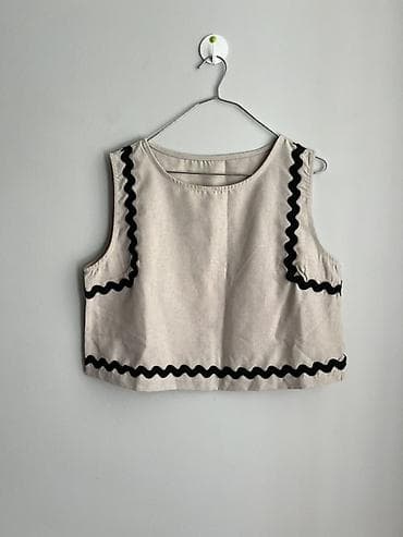 beli: Bej rəngdə iki hissəli qadın dəsti - Komplekt: qolsuz qısa top + — 2