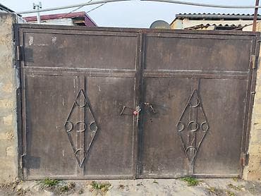 demi qapi: Dəmir Qaraj darvazası, Yana açılan, Mexaniki, 3 m, rəng - Qara — 2
