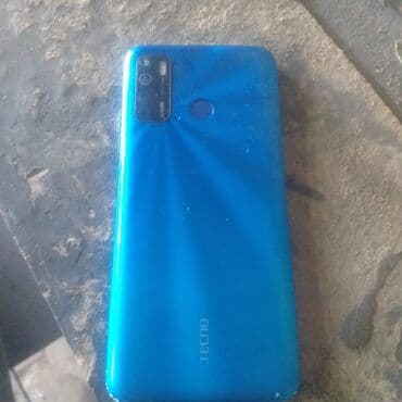 экран телефона флай: Tecno Spark, цвет - Голубой, Отпечаток пальца — 1