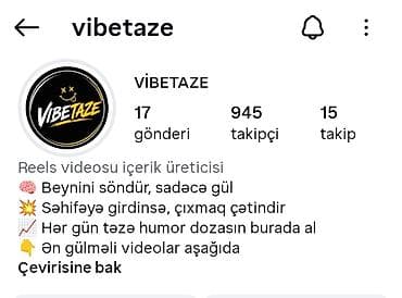 VIBETAZE – Reels videosu üçün kontent səhifəsi - Gündəlik təzə humor — 1