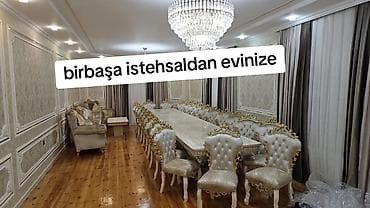 Klassik üslubda dəbdəbəli qonaq otağı mebel dəsti. Tərkibi: - Uzun — 1