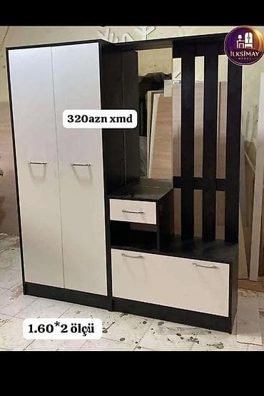 kitab skafı: 2 qapılı, Güzgülü, Qəhvəyi, Digər material, Açılan, Düz dolab — 5