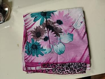 Hicab: Şal və yaylıq dəsti - Şal: Şərq üslublu paisley naxışlı, qırmızı–mavi — 3