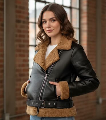 женские куртки из эко кожи: Зимняя куртка-дубленка из искусственной кожи. /Qış gödəkçəsi Süni — 1