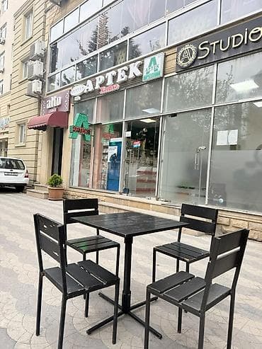 dəmir stol stul: Kvadrat masa, 4 stul, Açılmayan, Stullar ilə, Metal — 1