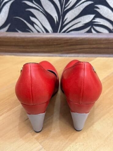 Ботинки и ботильоны: Туфли, Размер: 37, цвет - Красный, Б/у — 4