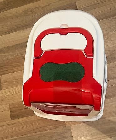 tap az at satisi: Qapalı pişik tualeti/kum qabı lapatkasi var - Rəng: qırmızı-ağ - — 2