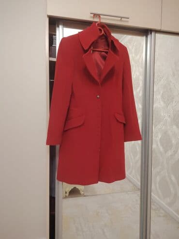 шуба из овчины азербайджанская: Пальто, M, цвет - Красный — 1