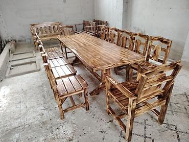 ucuz tul perde: Balkon üçün, Yeni, Açılmayan, Dördbucaq masa, 12 stul — 6