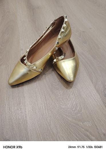 Сапоги: Балетки, Размер: 37, цвет - Золотой, Б/у — 5