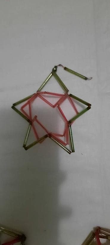 xonça novruz bayramı: Стеклярус ветряк 15м,звезда 15 м,снежинки по 5 м,дед мороз — 8