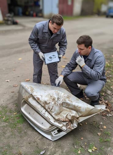 niva sekileri: Məhsul: Avtomobilin arxa baqaj qapağı (metal) – bej/qızılı rəng — 1