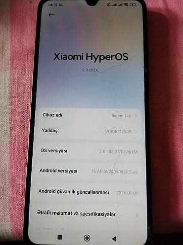 mi mix 4: Redmi 14C, 128 GB, rəng - Yaşıl, Barmaq izi, İki sim kartlı, Face ID — 2