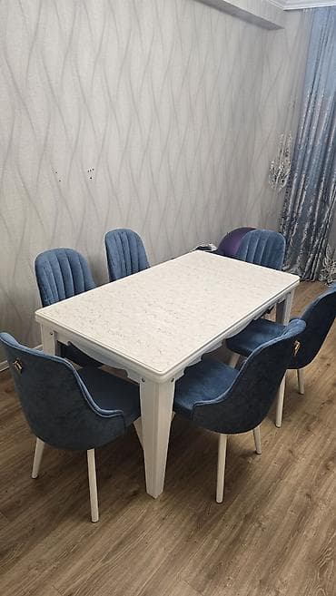 ofis oturacagi: Qonaq otağı üçün, İşlənmiş, Açılan, Dördbucaq masa, 6 stul — 1