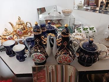 İşlənmiş, rəng - Göy, Çaydan, Farfor, Azərbaycan