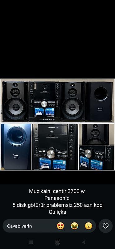 Musiqi mərkəzləri: Panasonic musiqi mərkəzi – 3700 W güc Xüsusiyyətlər: - 5 diskli — 1