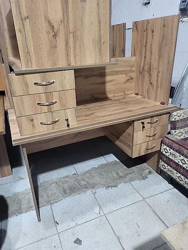 Sifarişlə mebel: Düz masa, Stulsuz, Polkalı, Siyirməli, Teksturalı laminat — 5