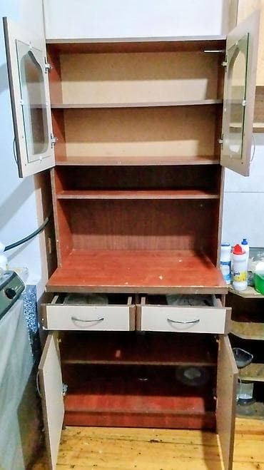 ağ dolab: Mətbəx bufeti/dolabı - Material: laminat/LDSP taxta səthlər, metal — 2