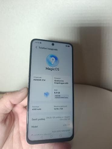 Honor X7d, 256 GB, rəng - Qızılı, Düyməli, Sensor, Barmaq izi — 7