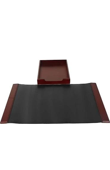 Настольные наборы: Masa üçün premium dəst – qırmızı ağac tonlarında, qızılı detallarla — 3