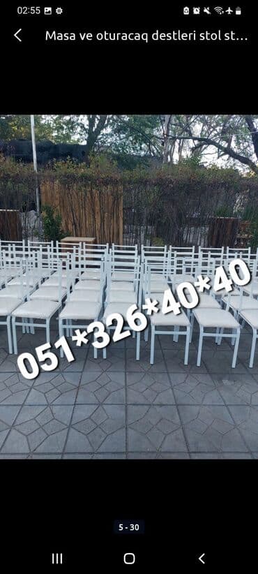 Masa və oturacaq dəstləri: Qonaq otağı üçün, Yeni, Açılan, Dördbucaq masa, 6 stul — 8