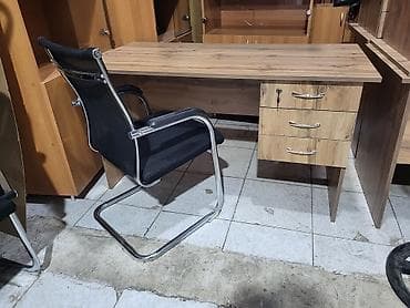 kompiter masası: Ofis/iş masası – təbii ağac teksturasında - Material — 3