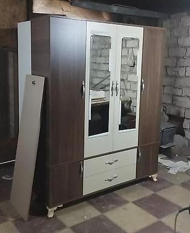 wkaflar: Yeni, 4 qapılı, Güzgülü, Digər rəng, Digər material, Açılan, Düz dolab — 5