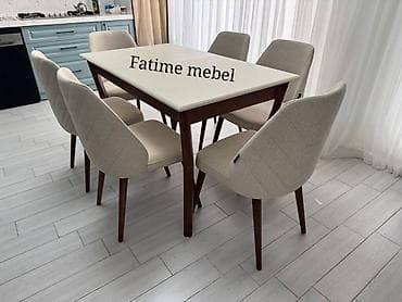 kohnə stul: Qonaq otağı üçün, Yeni, Dördbucaq masa, 6 stul — 1