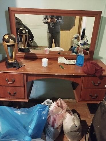 Taxta yan masa dəsti - Material: taxta üstlük, dekorativ taxta ön — 5