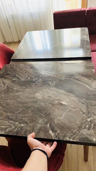 istolar: Mətbəx üçün, Açılan, Dördbucaq masa, 2 stul — 4