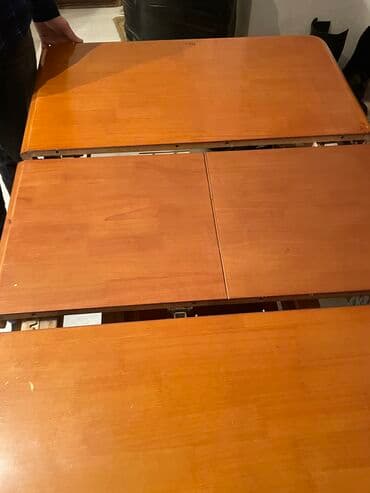 açılan stollar: Qonaq masası, İşlənmiş, Açılan, Taxta, Dördbucaq masa — 3