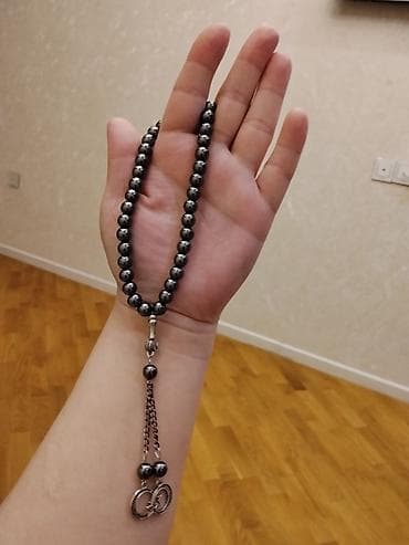 tesbehler: Hematit təsbeh - Material: parlaq metalik-boz hematit muncuqlar - — 1