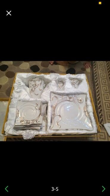 12 yaş tortu: Çay dəsti, rəng - Ağ, 6 nəfərlik — 2